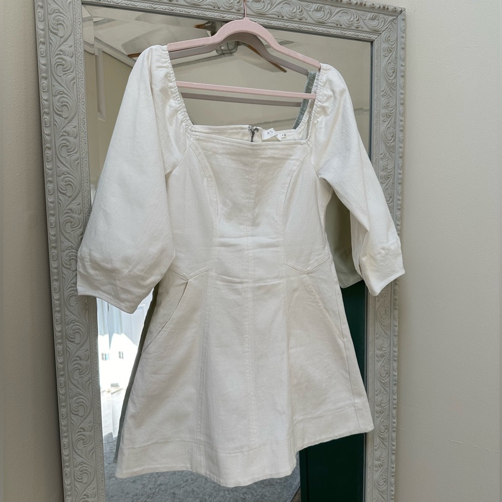 Astr the Label Rabia Puff Sleeve White Mini Dress | Medium - Picture 5 of 7